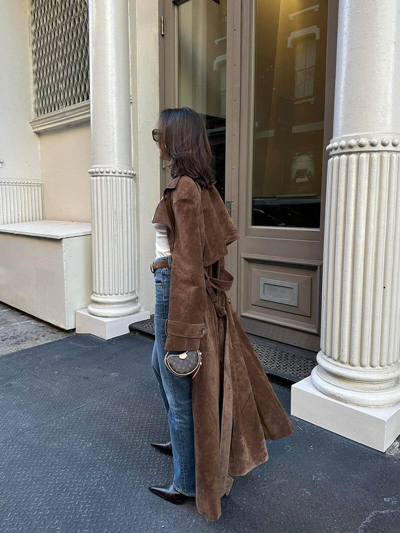 LISE | Suede Trenchcoat